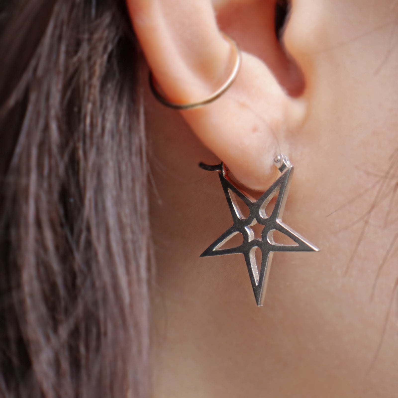Gothic star earrings