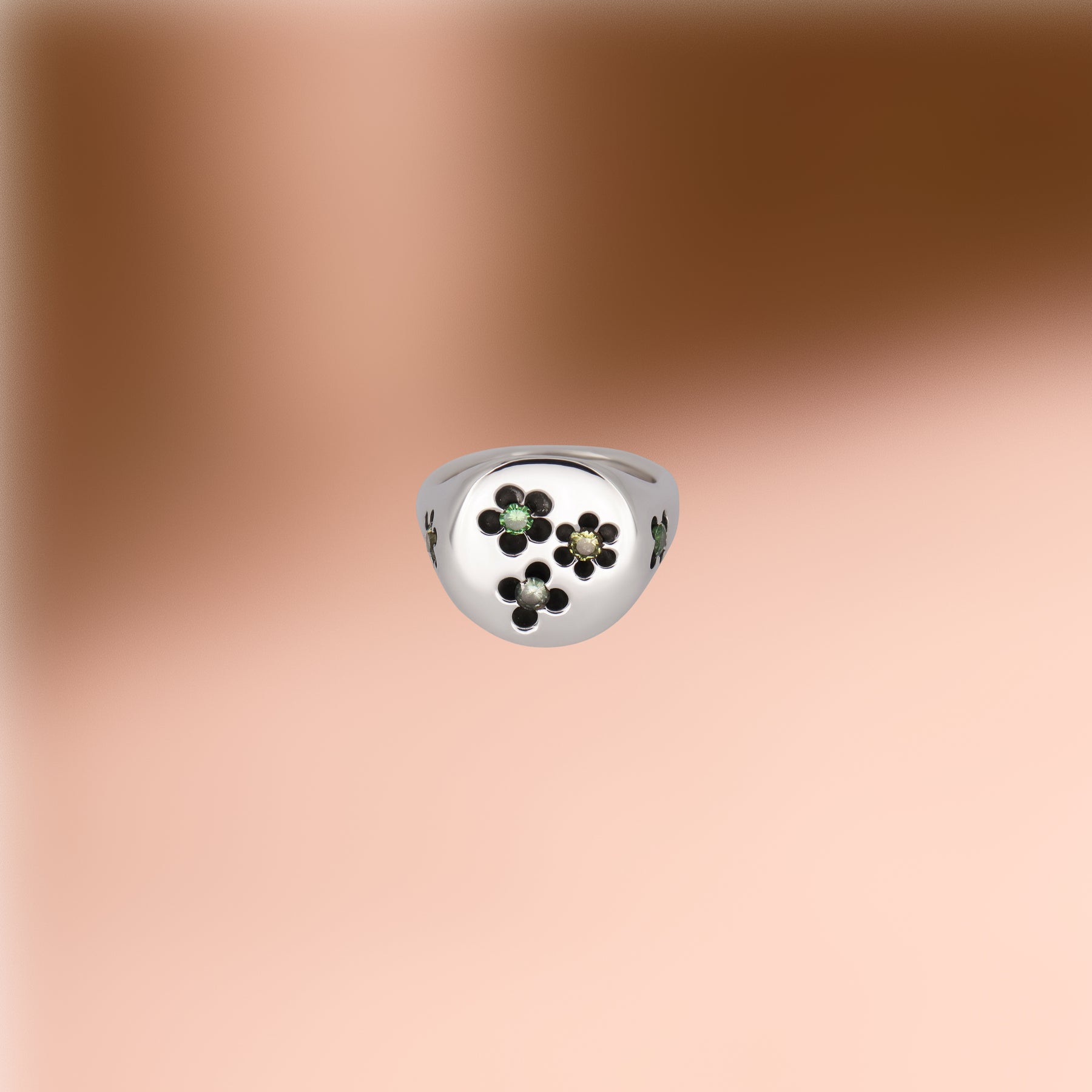 Green Buttercup Signet Ring