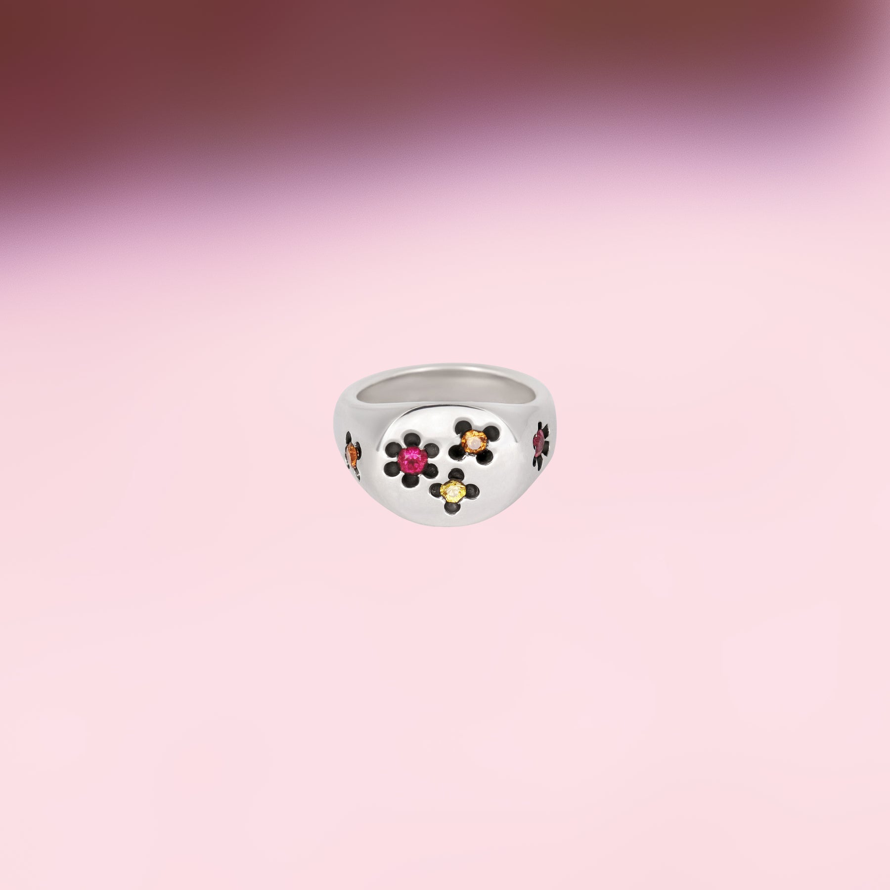 Pink Buttercup Signet Ring