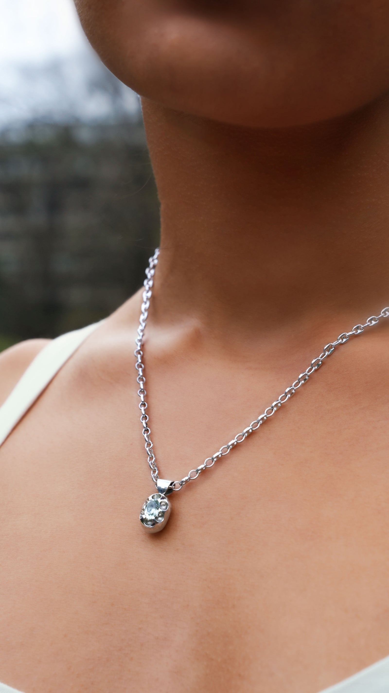 Prasiolite Seed Pendant
